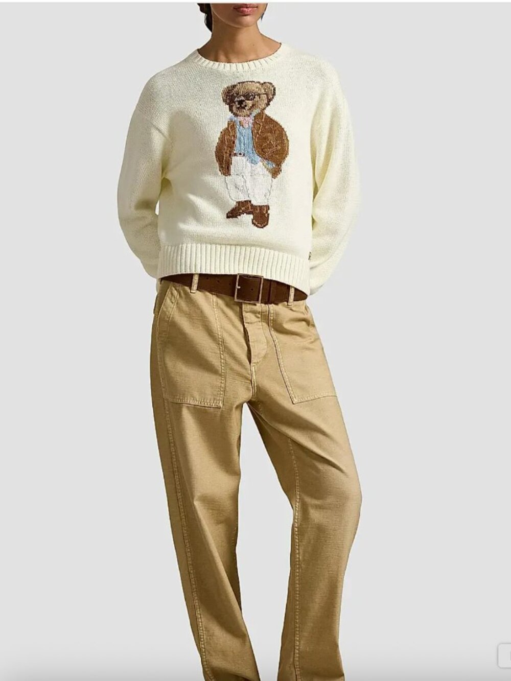 Polo Ralph Lauren Traveler Bear Cotton Sweater Size M - Picture 5 of 8